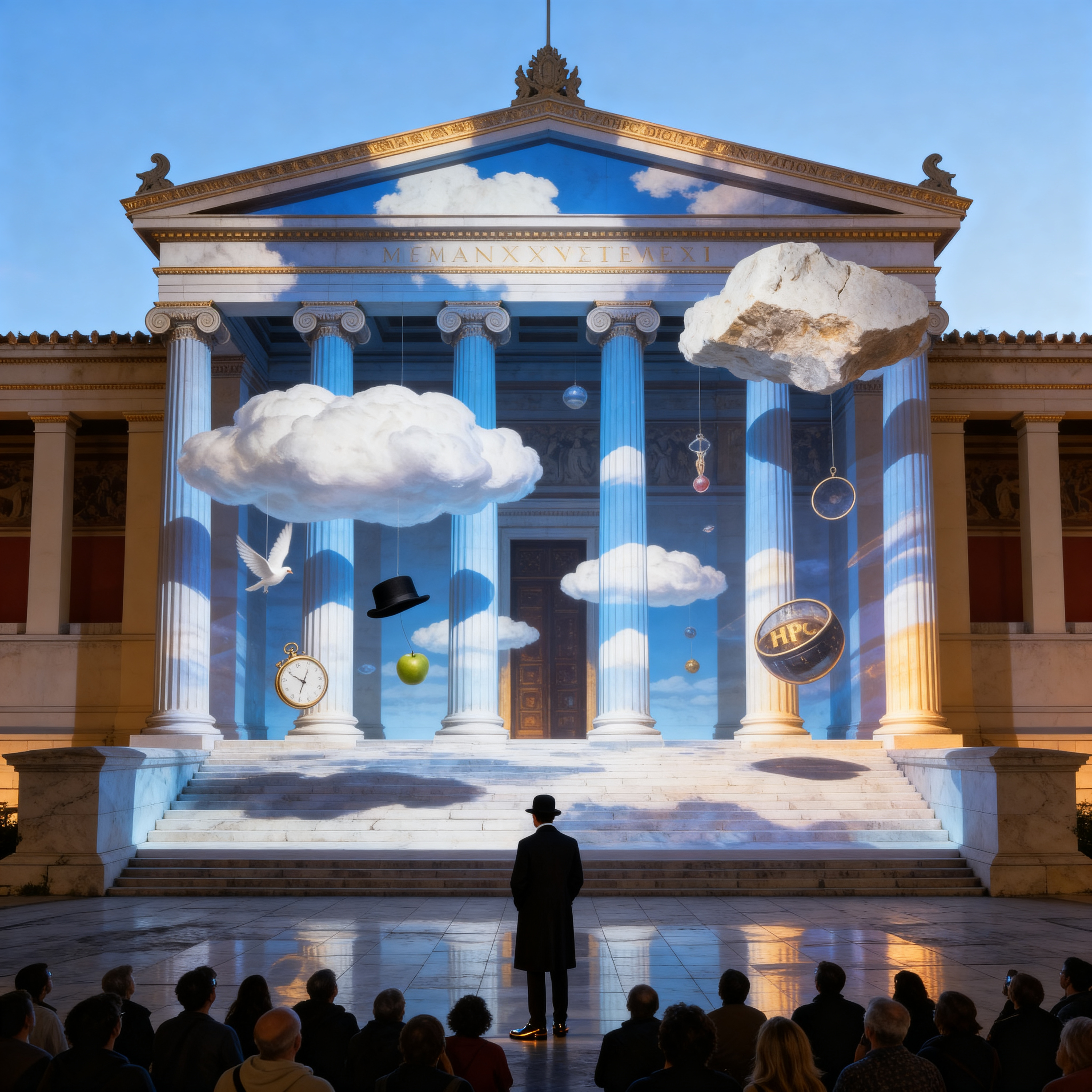 Magritte-inspired exterior architectural composition